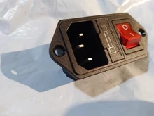 IEC320 C14 eléctrico CA zócalo 3 pin rojo LED 250V interruptor basculante 10A fusible mujer entrada macho conector de clavija 2 enchufe con pines de montaje