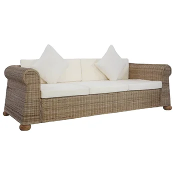 

Natural Rattan sofa 3 seater sofa with cushions
