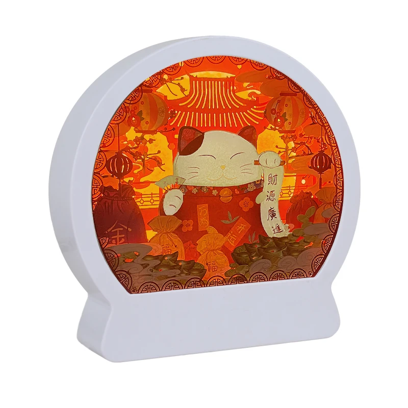 One Piece 3d Shadow Box Frames Wholesale Led Lights Anime Cat