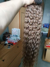 Ídolo de moda suelta el pelo de la onda profunda mechones extensiones de cabello Ombre mechones 28-32 pulgadas 120g Super largo pelo sintético del pelo rizado del pelo de la onda