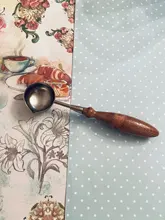 Cuchara de cera de lacre Anti-caliente mango de madera Retro cera estampado cucharas tarjetas de invitación sellos decorativos artesanía