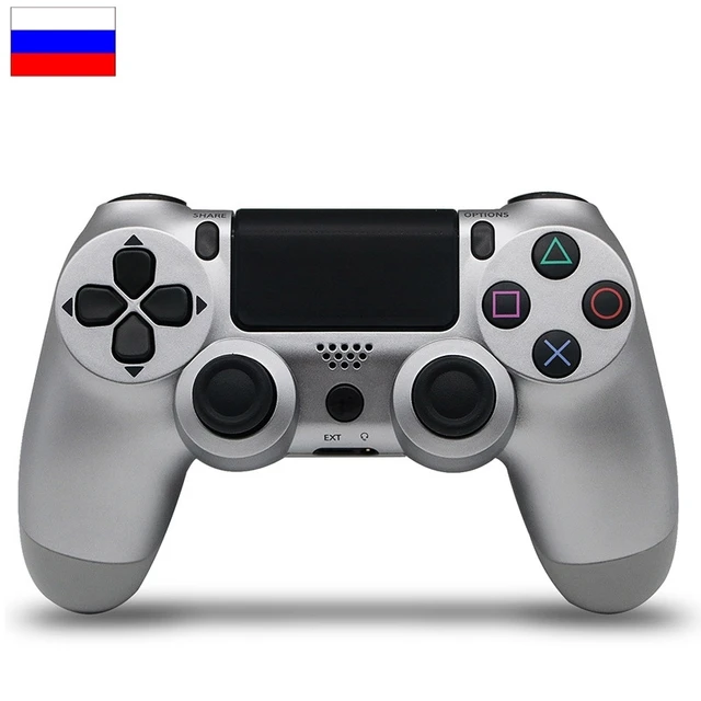Game Pad (joystick) Wireless Bluetooth for PS4, controller suitable for iOS, Android, PS4, PC wireless Bluetooth game controller for PC mobile phone TV box computer joystick for tablet PC TV gamepad joypad controller Silver