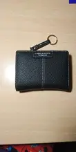 Cartera de piel sintética suave para mujer, cartera amarilla de marca, monedero Mini con broche, tarjetero, billetera corta, Bolso pequeño Delgado, llavero con cremallera