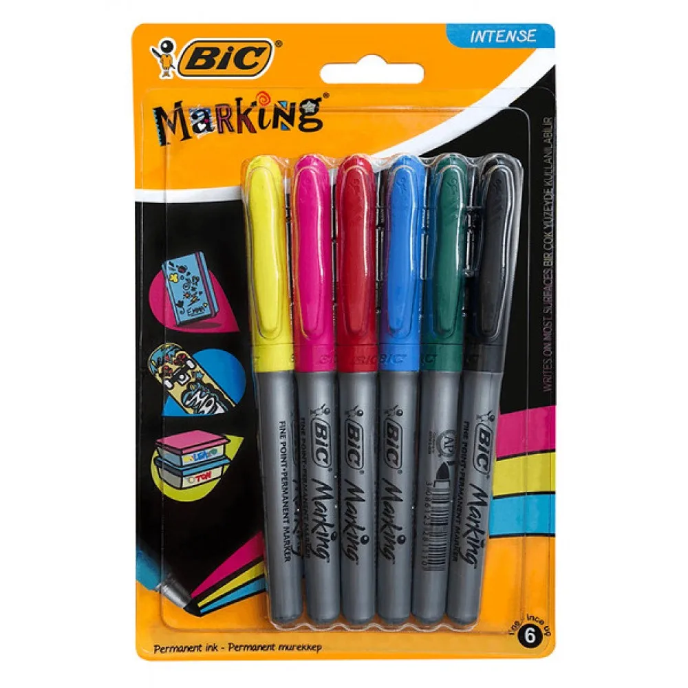 Bic Marking Fine 5 Point Permanent Ink  Pack of 5