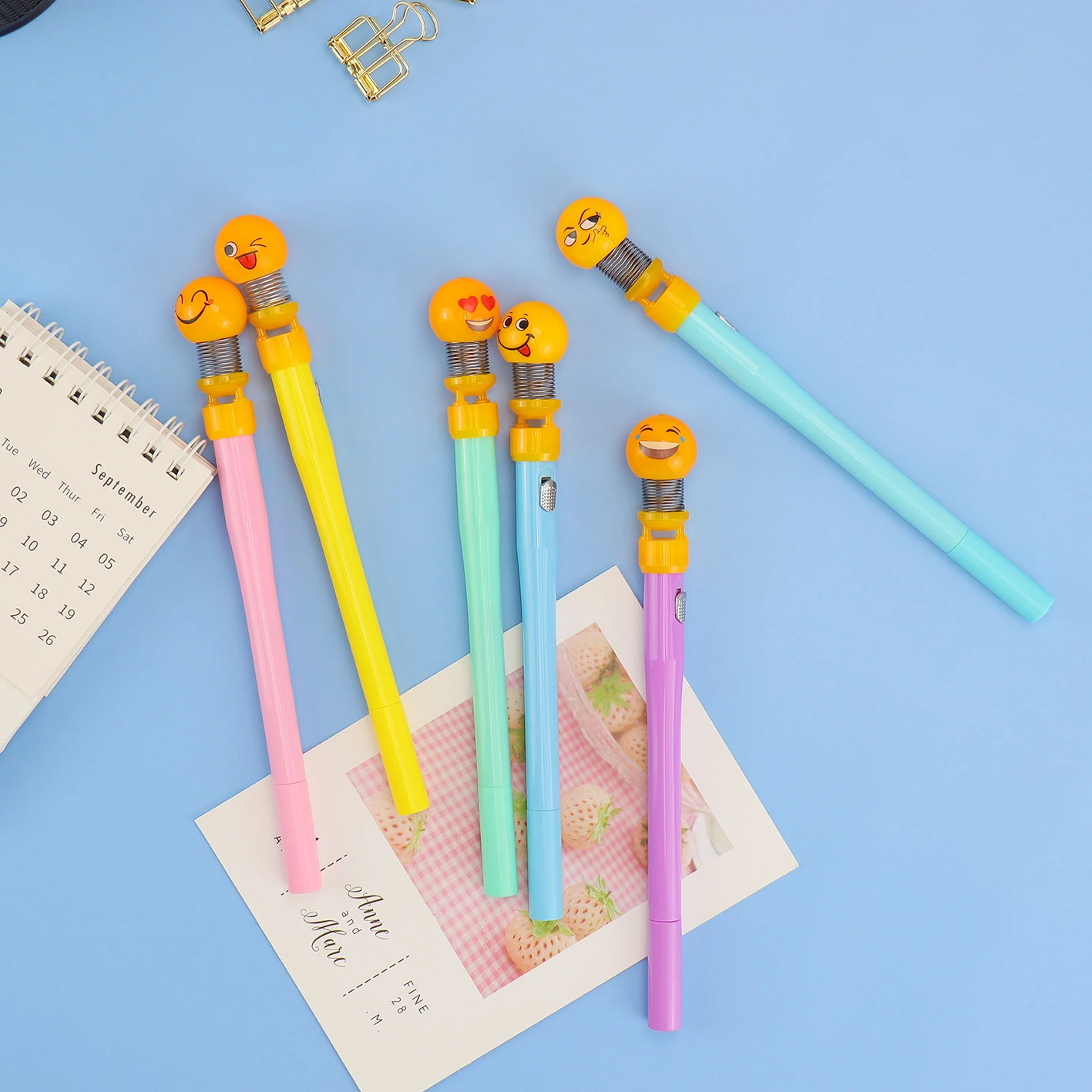 Lote de 12 a 60 unidades Bolígrafos para niños, Con emoticonos y luces, 4 Detalles cumpleaños infantil para invitados, Detalle comunión de invitados, Bolígrafos colegio, Regalos originales, Regalantes -