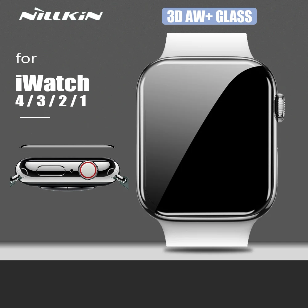 Nillkin for Apple iWatch 4 3 2 1 Glass 3D AW+ Full Cover HD Tempered Glass Screen Protector for Apple Watch 38MM 40MM 42MM 44MM