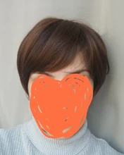 EASIHAIR-Peluca de cabello sintético para mujer, cabellera artificial corto liso de fibra de alta temperatura, color negro y marrón con flequillo de corte Pixie, Cosplay