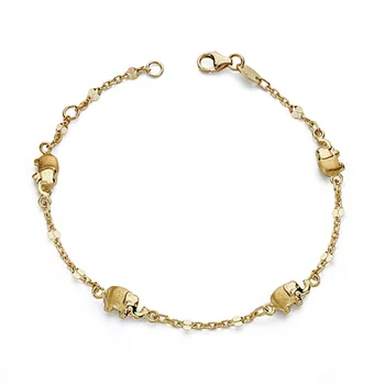 

18k gold bracelet elephants 17cm. [AA0627]