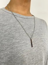 Collar de barra rectangular para hombre, cadena de acero inoxidable, resistente al agua, regalo de joyería, novedad de 2020