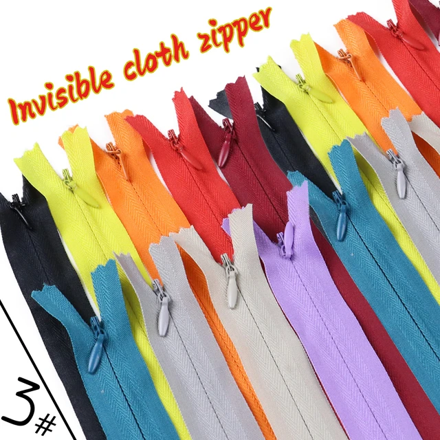 10pcs 3# 28-60cm Invisible Zippers for Sewing Clothes Bags