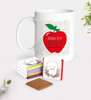 

Personalized World Best Teacher White Mug and Chocolate Gift Seti-11