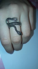 Nuevo Retro Punk personalidad exagerada serpiente anillo ajustable con apertura de la joyería
