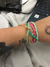 Joyería Bohemia de tejido elástico multicapa para mujer, pulseras y brazaletes con borla de hoja, brazalete envolvente con dije