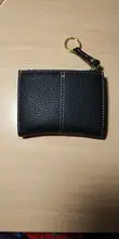 Cartera de piel sintética suave para mujer, cartera amarilla de marca, monedero Mini con broche, tarjetero, billetera corta, Bolso pequeño Delgado, llavero con cremallera