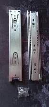 Track-Rail Hardware Sliding Furniture Cabinet KAK Soft Close 10--22-stainless-Steel Three-Section