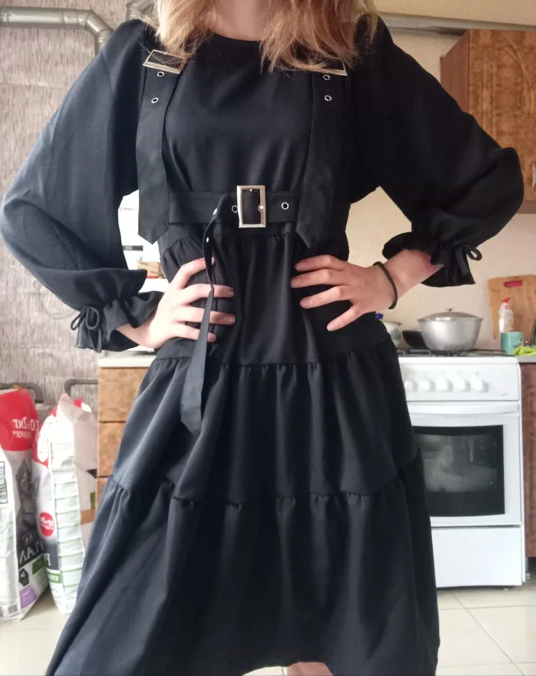 Harajuku Black Midi Dress photo review