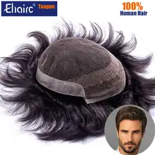 OCT Toupee For Men Lace & Pu Breathable Men's Wigs Male Hair Prosthesis 100% Natural Human Hair Wig For Men 6