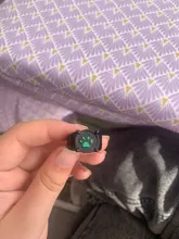 Anillos de gato negro de Anime para niños y niñas, joyería para disfraz, fiesta, regalo, estampado verde, esmalte, Pata de Gato