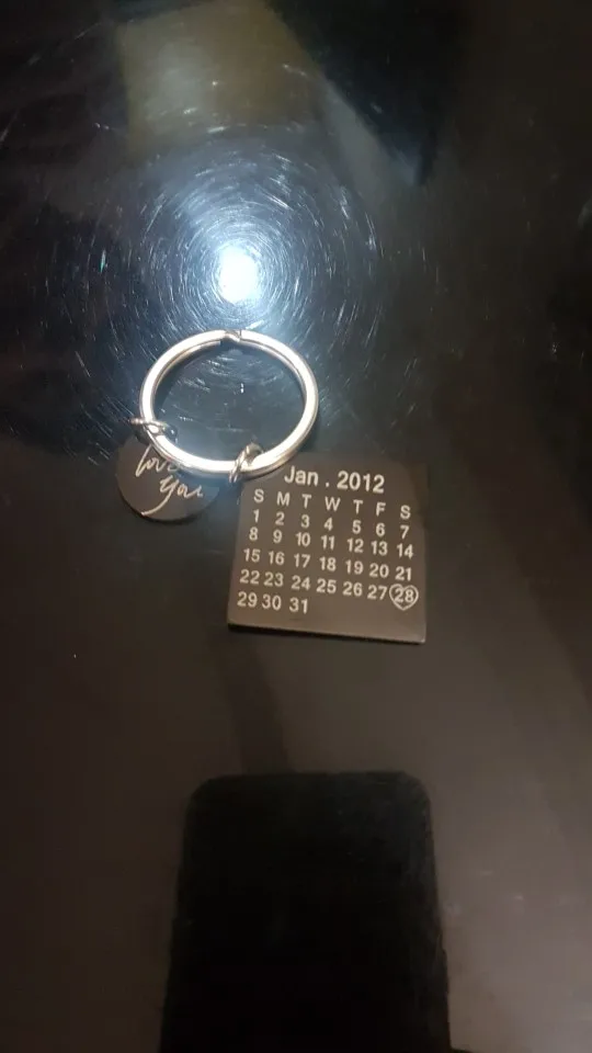 Calendar Keychain Personalized Keychain Gifts Engraved Giftsly