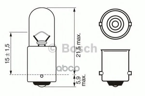 Лампа Накаливания 10шт В Упаковке T4w 12v 4w Ba9s Pure Light(Стандартные Характеристики) Bosch арт. 1987302207