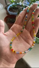 Collar sencillo con cuentas de semillas para mujer, Gargantilla corta con cuentas, joyería, Gargantilla, regalo, 1 ud.