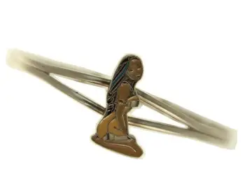 

Sterling silver bracelet with POCAHONTAS-style enamelled girl