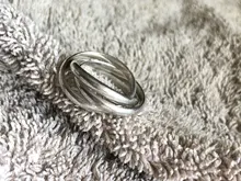 Tamaño 5-10 hermoso regalo de San Valentín joyería de anillo de plata de 3 círculo caliente lindo bastante de boda de moda de color de plata mujer