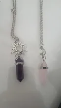 Colgante de cristal Hexagonal para mujer, piedra Natural, sol y luna, mejores amigos, joyería, color púrpura, rosa, 2 uds.