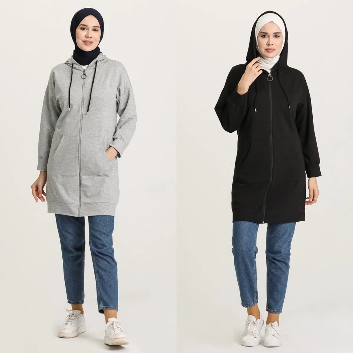 Modest Muslim Women's Modal Blend Pullover with Sweatpants Set - 20605 Anthracite main image 0