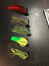 Señuelos de Pesca con plantilla, 5 uds., cebo Artificial para Pesca, falda, plantillas de Pesca de goma, cabeza de Pesca, Buzz Swim Bass Jig 7g /10g/14g 1/4oz 3/8oz 1/2oz