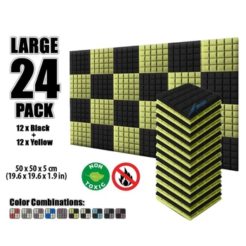 

Arrowzoom 24pcs 19.6" x 19.6" x 1.9" Color Combination Hemisphere Grid Tile Studio Sound Absorbing Panel Acoustic Foam Treatment