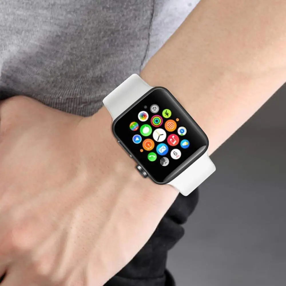 Спортивный ремешок для apple watch 38 мм 42 мм correa iwatch 4 ремешок 44 мм 40 мм силиконовый резиновый ремешок для часов Браслет apple watch 5 4 3 2