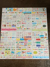 6 unidades/juego Kawaii, libro planificador de mercado de dibujo bonito, diario, decorar pegatinas de papelería, álbum de recortes transparente de PVC