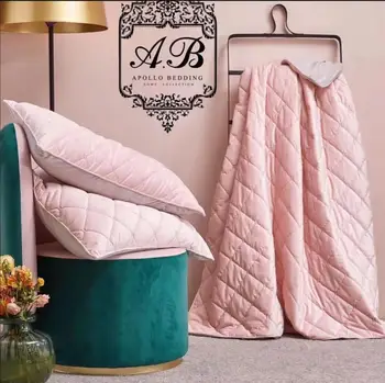 

Bedspread double sided arttextile plaid bedspread for bed cotton 100% velour home decor for bedroom pink plaid beautiful