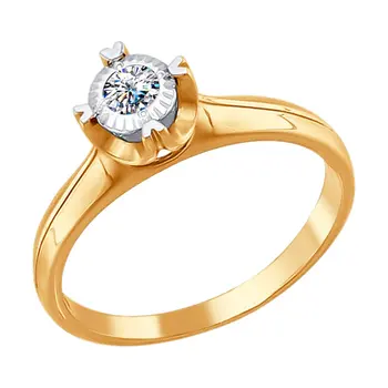 

Sokolov gold diamond engagement ring, fashion jewelry, 585, women's male