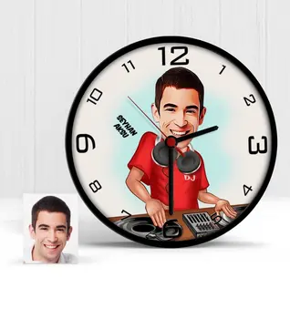 

Personalized DJ Cartoon Wooden Wall Clock-1