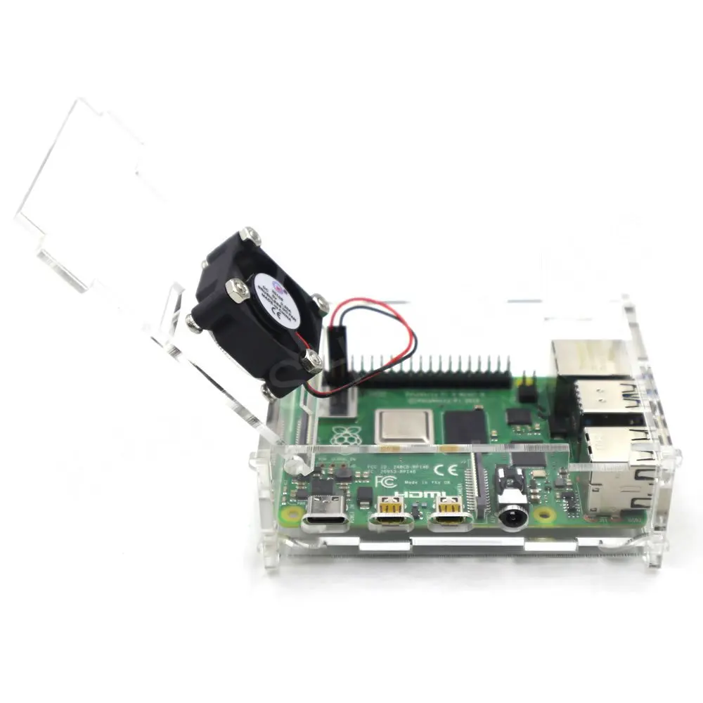 Raspberry Pi 4 Model B акриловый корпус с вентилятором охлаждения|Аксессуары для