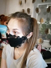 Máscara De moda 1pc encaje delicado apliques lavable y reutilizable boca cara máscara Mascarillas De Tela Mondkapjes Wasbaar