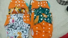 Feliz flauta pañales de tela para niños ajustable húmedo/bolso seco impermeable pañales de bebés ecológicos mochila reutilizable 4 unids/set