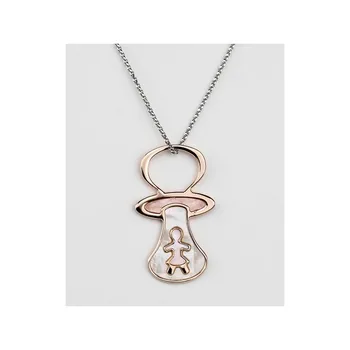 

Silver necklace pink pacifier Babe Larré