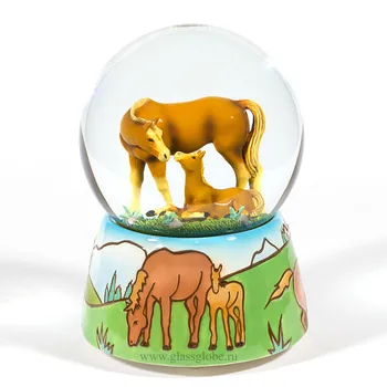 

Glass ball with snow on the meadow fall to..., Snow Ball, snow globe