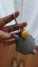 LLavero de animales de Totoro para hombre o mujer, llavero de piel con abalorio de Metal para bolso de coche