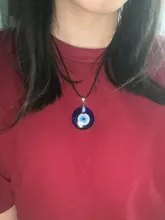 Collar con colgante de ojo malvado para mujer, gargantilla de 25MM, 30MM, 35MM, azul turco, ojo de cristal, cuerda de cuero, regalo de joyería