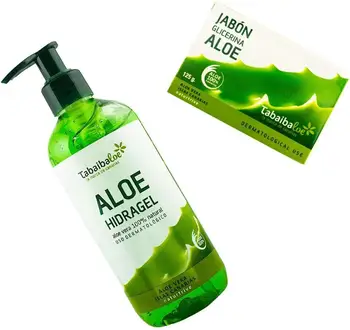 

Pack Tabaibaloe Gel Aloe + Soap hands hydrogel with Aloe Vera moisturizing Gel 300 ml and Soap glicerin's with aloe Vera 125 gr