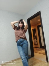 Basic Tees Loose Tshirt Khaki-Tops Oversized Korean Summer 9-Color Hirsionsan 100%Cotton