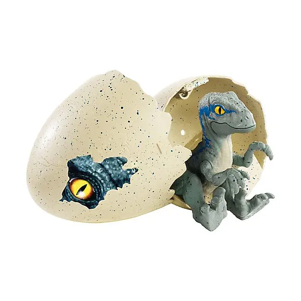 Динозавры в яйцах Jurassic World Велоцираптор, синий