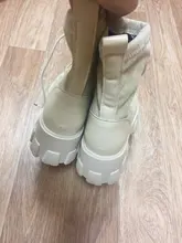 Botas de calcetín negro para mujer, zapatos góticos Punk, botines de plataforma, media blanca, novedad de 2020