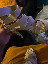 Zapatos de serpiente para mujer, tacones altos finos con punta en pico, de gladiador con diamantes de imitación, zapatos sexys para fiesta y baile de graduación