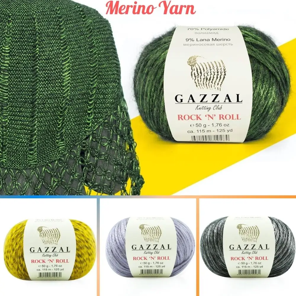 Вязаная пряжа Lana Merino Rock 42 Вариантов цвета 115 метров (50 г) Пряжа для ручного вязания