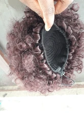 DIFEI Puff Afro rizado moño Peluca de cola de caballo de Afro corto rizado cola de caballo en el Clip moño de pelo sintético piezas de cabello